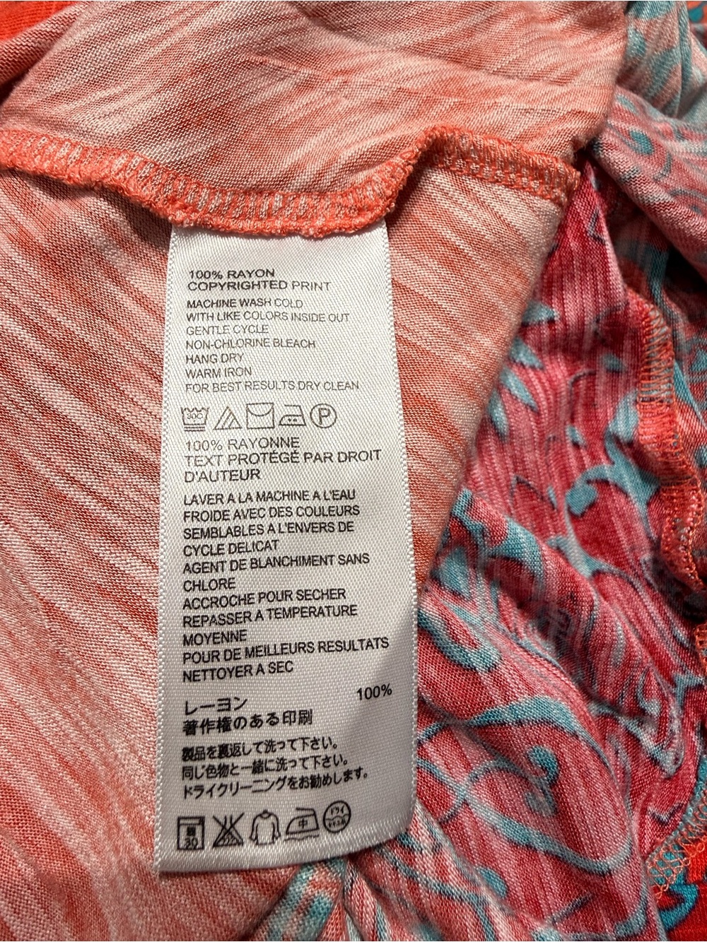 Tommy Bahama Maxi Dress Orange Teal Paisley Print Sleeveless Resort Wear Size L. - Picture 10 of 12